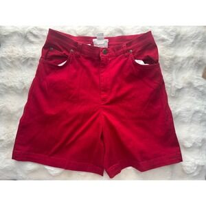 Vtg Y2K Jones New‎ York Sport 100% Cotton High Waisted Chino Red Shorts Sz 10